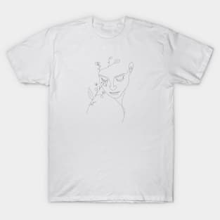Woman face with flowers T-Shirt